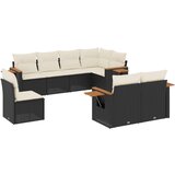  8-dijelni set vrtnih sofa od poliratana s jastucima crni | shoptok.hr