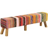  Višebojna klupa 160 cm od tkanine Chindi i masivnog drva manga | shoptok.hr