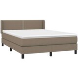  Box spring postelja z vzmetnico taupe 140x200 cm blago, (20791393) | Shoptok.si