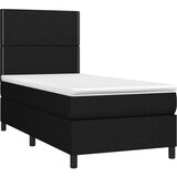  Krevet box spring s madracem LED crni 90x200 cm od tkanine | shoptok.hr