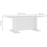  Stolić za kavu bijeli 103,5 x 60 x 40 cm od konstruiranog drva | Eponuda.ba