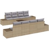 9 9-delni set vrtnih sofa z blazinami bež poli ratan, (22092865) | Shoptok.si