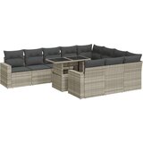 vidaXL 11-dijelni set vrtnih sofa poliratan s jastucima svijetlosivi | shoptok.hr
