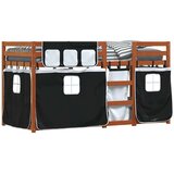 Krevet na kat sa zavjesama bijelo-crni 90 x 190 cm od borovine | Eponuda.ba