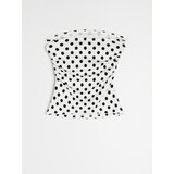 Sinsay Pamučni bandeau top s točkicama | shoptok.hr