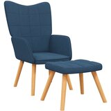  Stolica za opuštanje sa stolcem plava od tkanine | shoptok.hr
