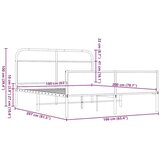 vidaXL Kovinski posteljni okvir brez vzmetnice rjavi hrast 160x200 cm | Shoptok.si