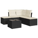  6-dijelni set vrtnih sofa s jastucima crni od poliratana | shoptok.hr