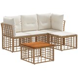  Set vanjskih sofa 5 kom. Prirodna i krema bijela Poliester | shoptok.hr