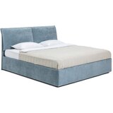Bonami Selection Plavi tapecirani bračni krevet s prostorom za pohranu s madracem/letvičastim okvirom 160x200 cm Thessa Pillow - Cijene