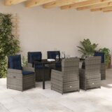  Set od 7 komada vrtne blagovaonice sivi poli ratan | shoptok.hr