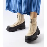 Gemre Beige women's ankle boots with a thick sole and zipper Morley | shoptok.hr