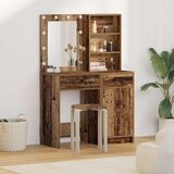 vidaXL Set od 2 Stari drvo Puno drvo Srednji Toaletni Stolić | shoptok.hr