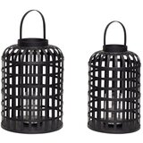 Hübsch Komplet 2 črnih bambusovih lantern Bamboo Garo | Shoptok.si