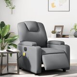 vidaXL električni masažni naslanjač sivo umetno usnje | Shoptok.si
