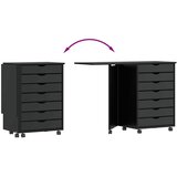 Rolo ormarić sa radnim stolom "MOSS" Crni puno drvo bor | shoptok.hr
