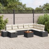 vidaXL Set vrtnog namještaja Set od 9 Crna Ratan Kutna sofa u vrtu Cijene