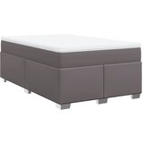 vidaXL Box spring postelja z vzmetnico siva 120x200 cm umetno usnje, (21305438) Cene