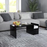 vidaXL Klubska mizica črna 90x45x35 cm iverna plošča Cene