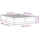vidaXL Okvir za krevet bijeli 150x200cm od masivne borovine | shoptok.hr