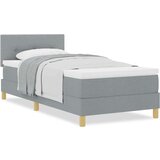 vidaXL Postelja boxspring z vzmetnico Svetlo siva 90 x 190 cm blago | Shoptok.si