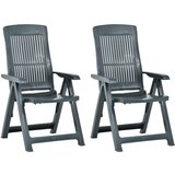 Maison Chic Nastavljivi vrtni stoli - Stol za vrt 2 kosa plastika zelene barve JS64, (21877194) | Shoptok.si