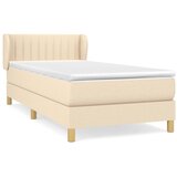  Krevet s oprugama i madracem krem 90 x 190 cm od tkanine | shoptok.hr