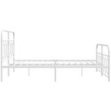 Metalni okvir kreveta uzglavlje i podnožje bijeli 150 x 200 cm | shoptok.hr