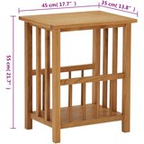 vidaXL Mizica za revije 45x35x55 cm trdna hrastovina | Shoptok.si