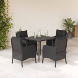 vidaXL 5-dijelni vrtni blagovaonski set s jastucima od poliratana crni | shoptok.hr