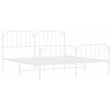  Metalni okvir kreveta uzglavlje i podnožje bijeli 183x213 cm | shoptok.hr
