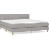  Box spring postelja z vzmetnico svetlo siva 160x200 cm žamet, (20846637) | Shoptok.si