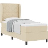 Box Spring Krevet s Dušekom - Krem 80x200 cm Tkanina | shoptok.hr