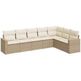  7-dijelni set vrtnih sofa od poliratana s jastucima bež | shoptok.hr