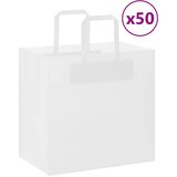 vidaXL Papirnate vrećice 50 kom s ručkama bijele 26x17x25 cm Cijene