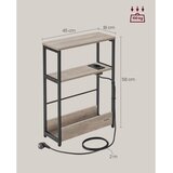  Stolić sa ugrađenom utičnicom i USB priključcima ROD braon/crna | Eponuda.com