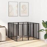  Vrata za pse 8 pcs Crna 60 x 80 cm Cinkani čelik | shoptok.hr