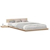 vidaXL Posteljni okvir s omaricami ob postelji 120x200cm iz trdnega lesa | Shoptok.si