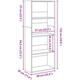  Regal za knjige bijeli 60x30x152 cm od konstruiranog drva | shoptok.hr