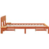  Konstrukcija postelje z vzglavjem Voskast rjav 135 x 190 cm, (5000126676) | Shoptok.si
