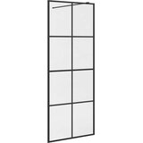 Pregrada za tuširanje s prozirnim staklom ESG 80 x 195 cm crna | shoptok.hr