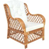 SOFA Enosed z blazino svetlo rjav naravni ratan in platno, (20597684) Cene