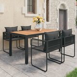 vidaXL 5-dijelni vrtni blagovaonski set od PVC ratana crno-smeđi | shoptok.hr