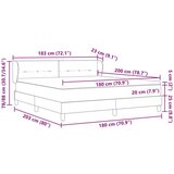 Box Spring postelja z vzmetnico Svetlo siva 180x200 cm Žamet, (22052475) | Shoptok.si