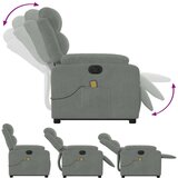 vidaXL Električni masažni naslonjač na podizanje svjetlosivi baršun | shoptok.hr