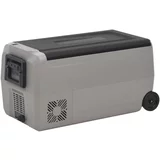 vidaXL Prijenosni hladnjak s kotačima i ručkom crno-sivi 36 L PP i PE