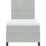 vidaXL Box Spring Krevet s Madracem Svijetlo Siva 80x200 cm Baršun | shoptok.hr