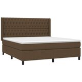  Krevet box spring s madracem LED tamnosmeđi 180x200 cm tkanina | shoptok.hr