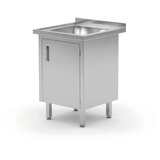  Pomivalna Miza, Varjena, z Omarico in Krilnimi Vrati, 600x600x850mm | Shoptok.si