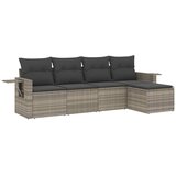 Maison Chic Seti vrtnega pohištva - Vrtna garnitura - Vrtni pohištvo set 5-delna z blazinami siv poli ratan, (21817243) | Shoptok.si